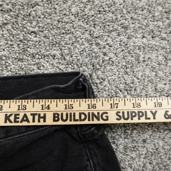 Aeropostale Jeans Womens 10 Dark Black Denim Pants Hi Rise 90s Baggy Straight - Picture 6 of 13